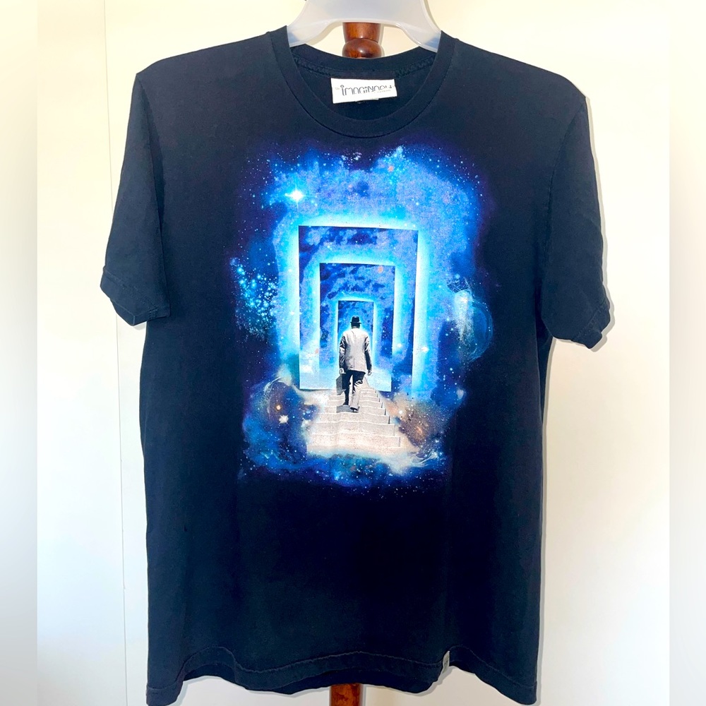 Imaginary Foundation Man Walking Staircase Galaxy Shirt